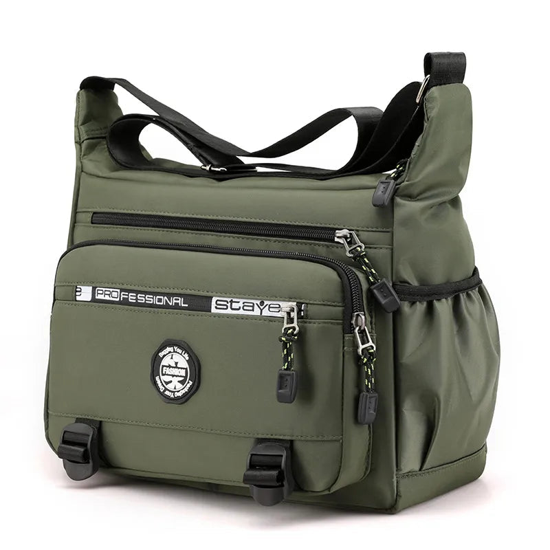 Multi-layer Pocket Design Oxford Shoulder Bag Large Capacity Men's Casual Fashion Single Shoulder Crossbody Luxury Messenger Bag - Slobuy