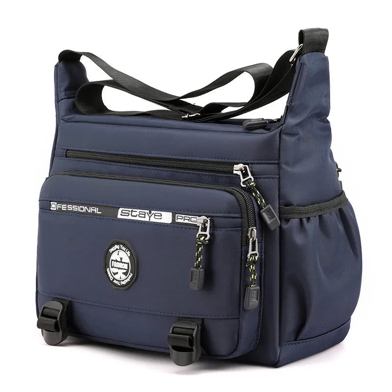 Multi-layer Pocket Design Oxford Shoulder Bag Large Capacity Men's Casual Fashion Single Shoulder Crossbody Luxury Messenger Bag - Slobuy