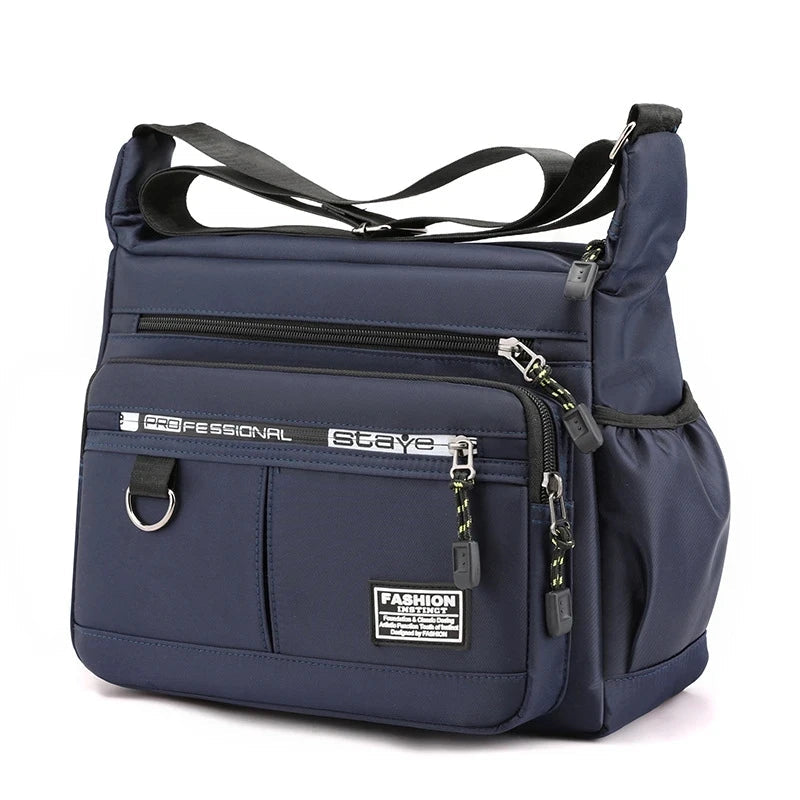 Multi-layer Pocket Design Oxford Shoulder Bag Large Capacity Men's Casual Fashion Single Shoulder Crossbody Luxury Messenger Bag - Slobuy