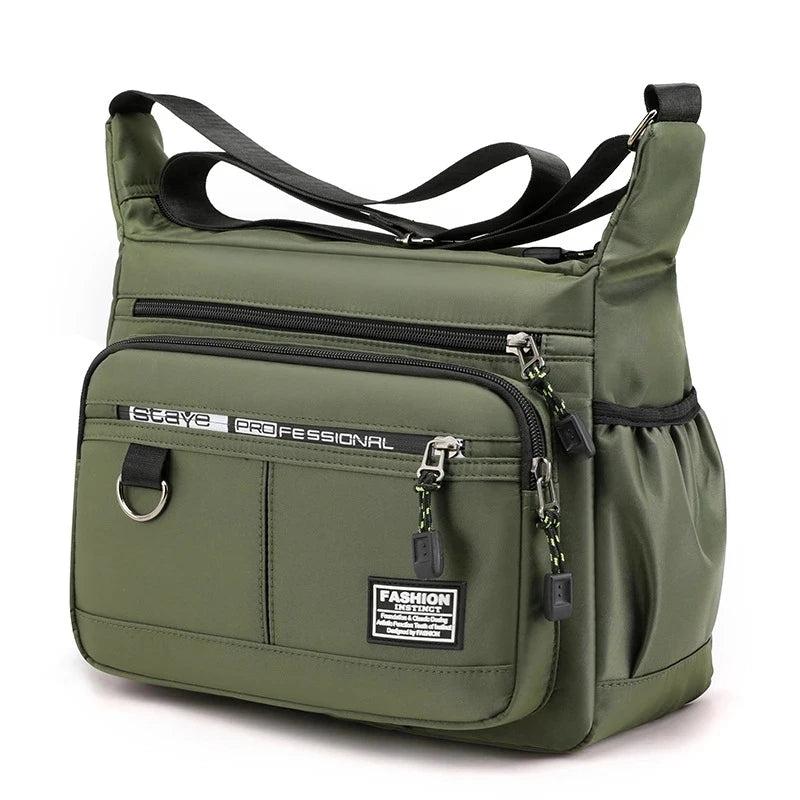 Multi-layer Pocket Design Oxford Shoulder Bag Large Capacity Men's Casual Fashion Single Shoulder Crossbody Luxury Messenger Bag - Slobuy