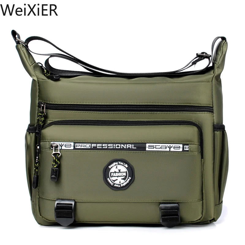 Multi-layer Pocket Design Oxford Shoulder Bag Large Capacity Men's Casual Fashion Single Shoulder Crossbody Luxury Messenger Bag - Slobuy