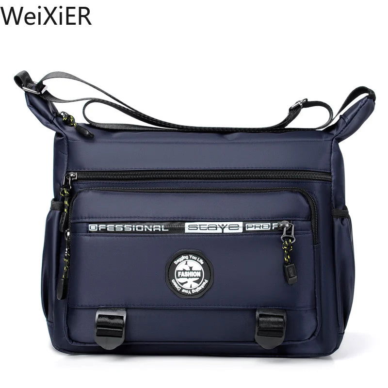 Multi-layer Pocket Design Oxford Shoulder Bag Large Capacity Men's Casual Fashion Single Shoulder Crossbody Luxury Messenger Bag - Slobuy