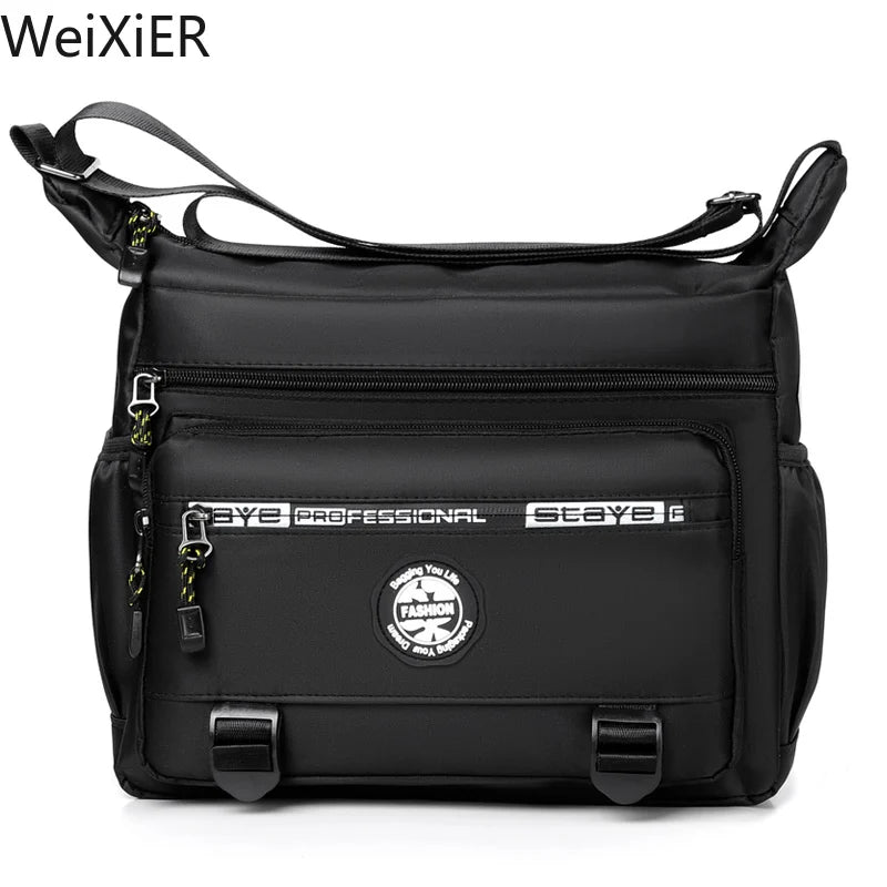Multi-layer Pocket Design Oxford Shoulder Bag Large Capacity Men's Casual Fashion Single Shoulder Crossbody Luxury Messenger Bag - Slobuy