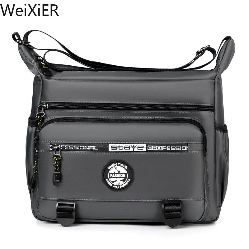 Multi-layer Pocket Design Oxford Shoulder Bag Large Capacity Men's Casual Fashion Single Shoulder Crossbody Luxury Messenger Bag - Slobuy