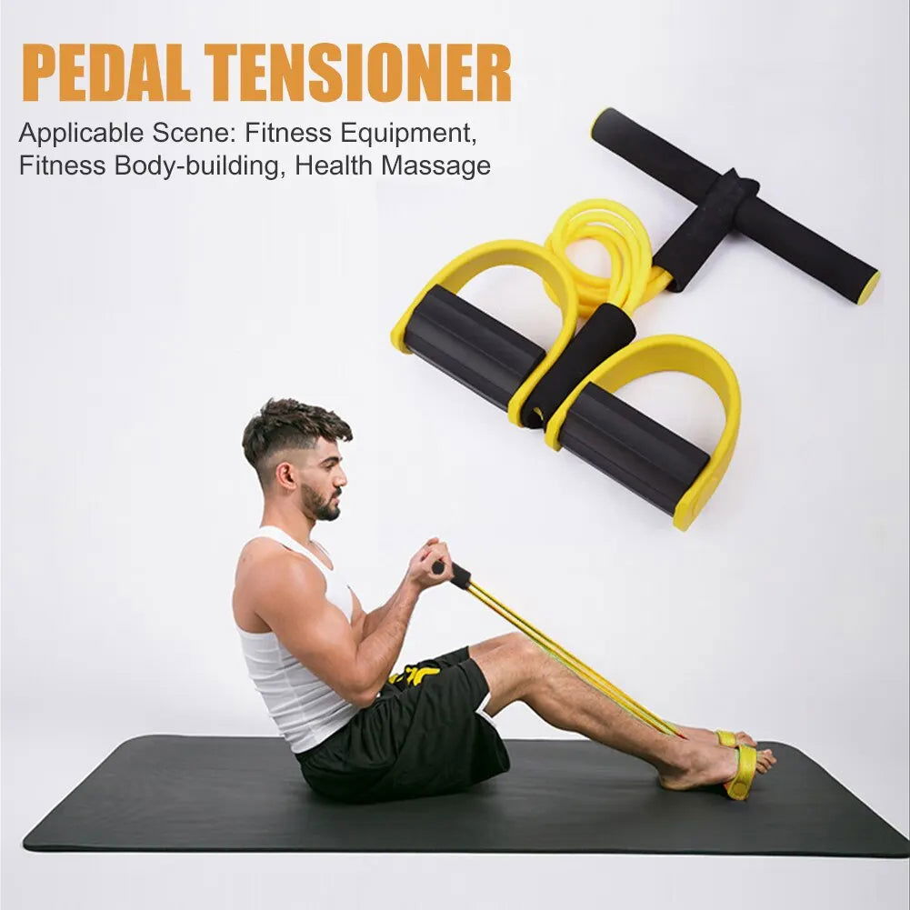 Multi Function Tension Rope Bands for Fitness Exercises Elastics Tape Home Resistance Bands 4 Tube Elastic Pedal Puller - Slobuy