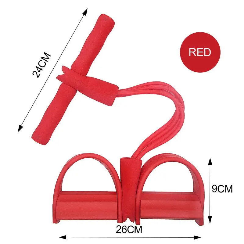 Multi Function Tension Rope Bands for Fitness Exercises Elastics Tape Home Resistance Bands 4 Tube Elastic Pedal Puller - Slobuy
