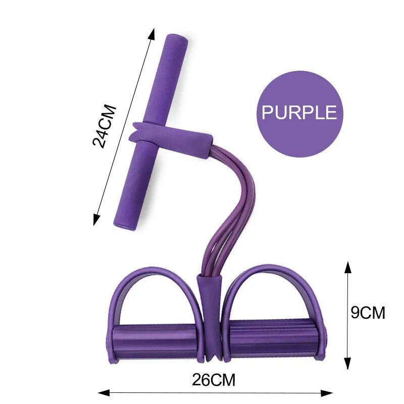Multi Function Tension Rope Bands for Fitness Exercises Elastics Tape Home Resistance Bands 4 Tube Elastic Pedal Puller - Slobuy