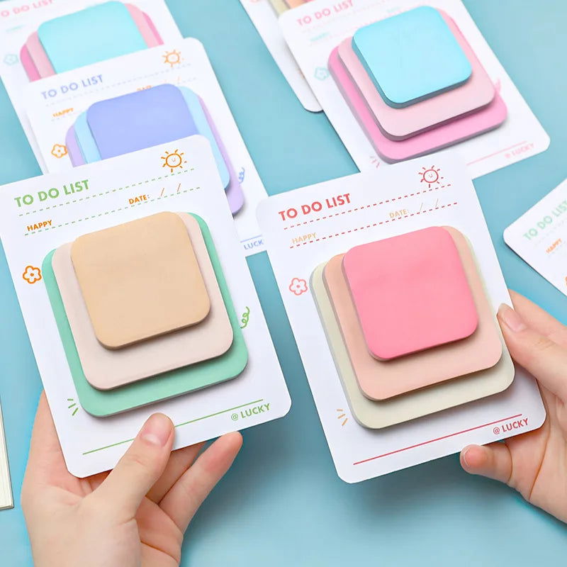 Multicolor Memo Pad 3 Size Adhesive Notepad Decal Scrapbooking DIY Diary Sticky Note Office School Supplies Kawaii Stationery - Slobuy