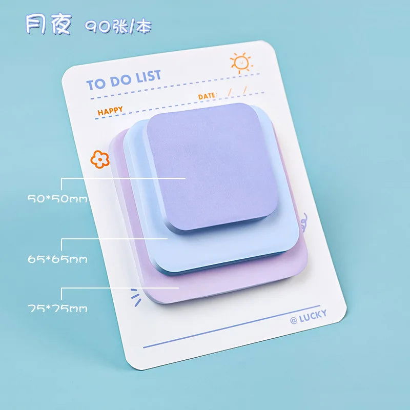 Multicolor Memo Pad 3 Size Adhesive Notepad Decal Scrapbooking DIY Diary Sticky Note Office School Supplies Kawaii Stationery - Slobuy