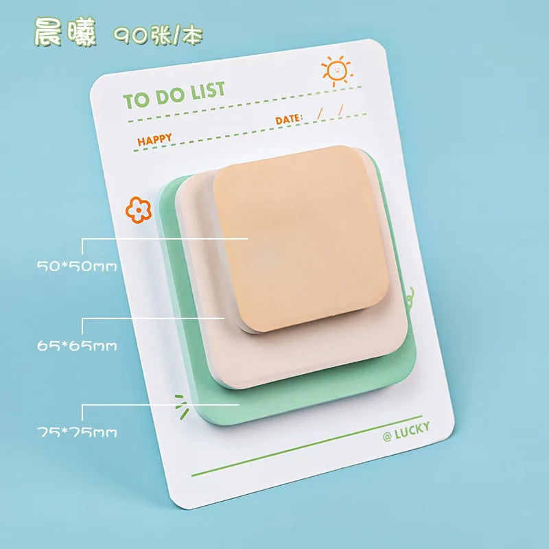 Multicolor Memo Pad 3 Size Adhesive Notepad Decal Scrapbooking DIY Diary Sticky Note Office School Supplies Kawaii Stationery - Slobuy