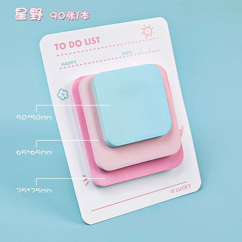 Multicolor Memo Pad 3 Size Adhesive Notepad Decal Scrapbooking DIY Diary Sticky Note Office School Supplies Kawaii Stationery - Slobuy