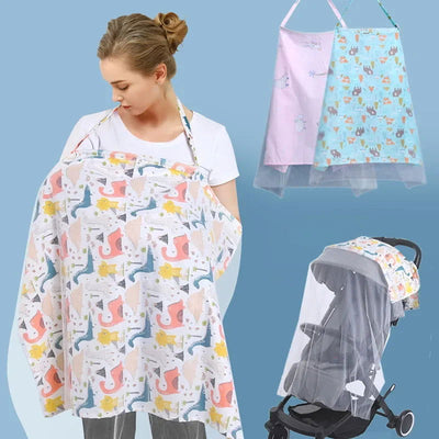 Multifunction Baby Breastfeeding Nursing Covers Towel Blanket Adjustable Privacy Apron Outdoors Cloth Mosquito Net  Stroller - Slobuy