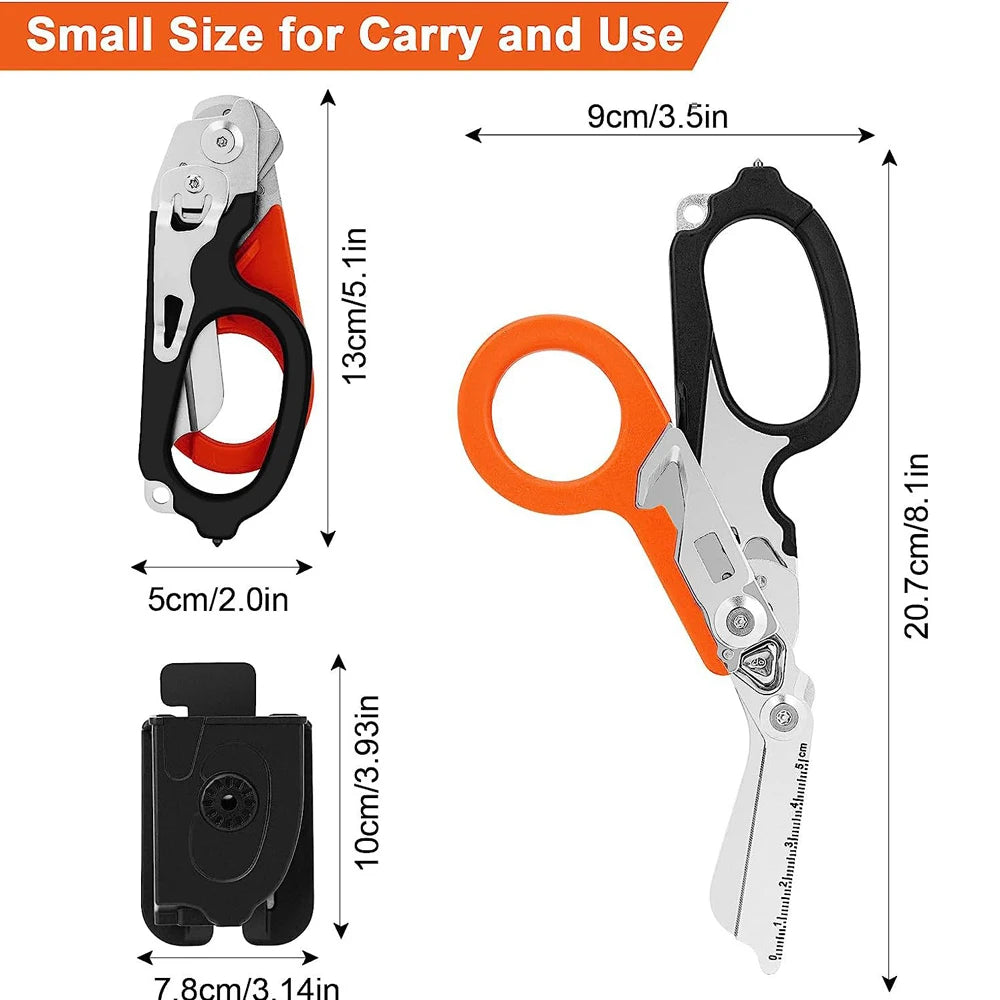 Multifunction Scissors Raptors First Aid Expert Tactical Stainless Steel Folding Scissors Outdoor Tool Combination Gadget - Slobuy