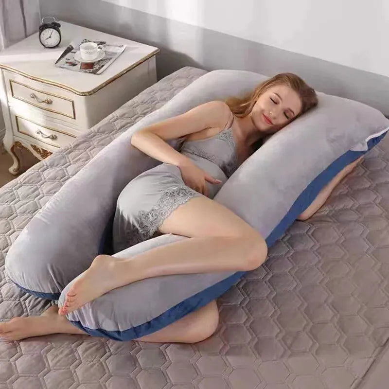 Multifunctional Pregnant Women's Pillow Side Lying Pillow Pure Cotton Detachable and Washable U-shaped Napping Pillow Cushion - Slobuy