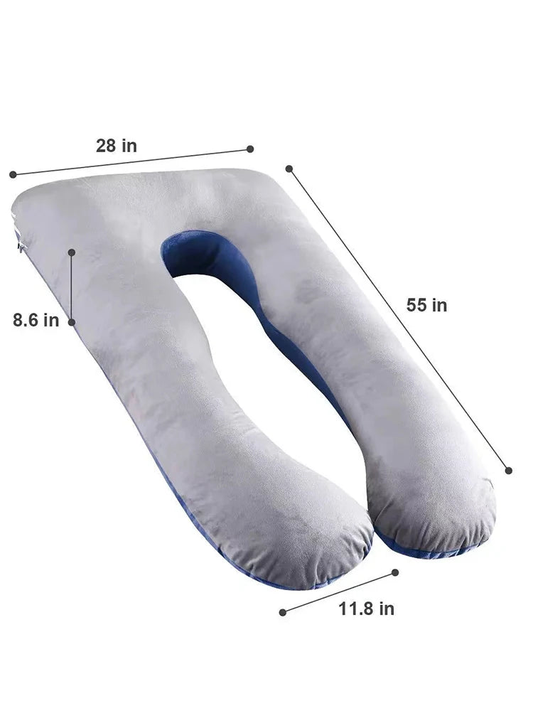 Multifunctional Pregnant Women's Pillow Side Lying Pillow Pure Cotton Detachable and Washable U-shaped Napping Pillow Cushion - Slobuy