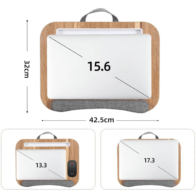 Mumucc Multifunctional Lapdesk With Adjustable Height For Laptops, Tablets,Mobiles,With Cushion And 30CM Slot,Office Nap Pillows - Slobuy