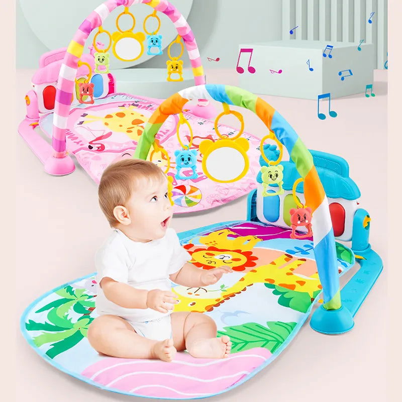 Musical Baby Activity Gym Rack Play Mat Kid Rug Puzzle Mat Carpet Piano Keyboard Infant Playmat Crawling Game Pad Baby Toy Gift - Slobuy
