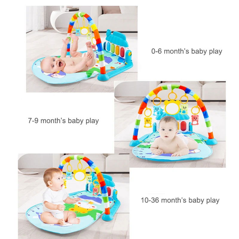 Musical Baby Activity Gym Rack Play Mat Kid Rug Puzzle Mat Carpet Piano Keyboard Infant Playmat Crawling Game Pad Baby Toy Gift - Slobuy