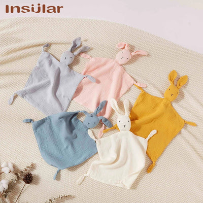 Muslin Baby Comfort Towel Cotton Comforter Blanket Soft Newborn Sleeping Dolls Kids Fashion Sleep Toy Soothe Appease Towel Bibs - Slobuy