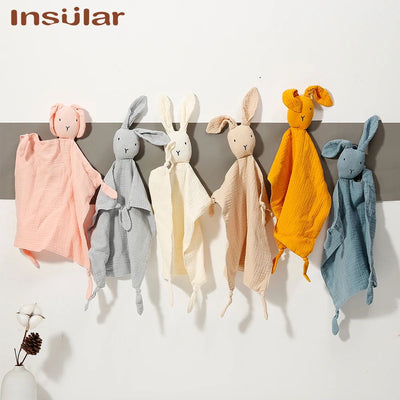 Muslin Baby Comfort Towel Cotton Comforter Blanket Soft Newborn Sleeping Dolls Kids Fashion Sleep Toy Soothe Appease Towel Bibs - Slobuy