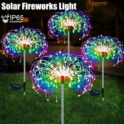 NEW 200LEDs Solar Fireworks Lights Outdoor Waterproof Solar Garden Lights 8 Lighting Modes With Remote Control Decorations Light - Slobuy
