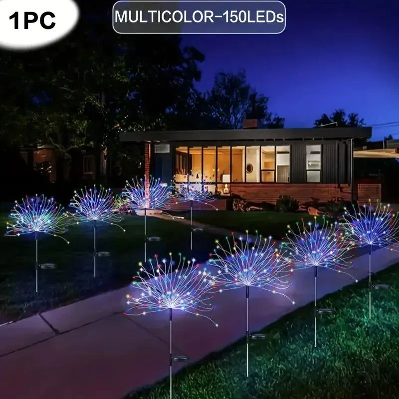 NEW 200LEDs Solar Fireworks Lights Outdoor Waterproof Solar Garden Lights 8 Lighting Modes With Remote Control Decorations Light - Slobuy