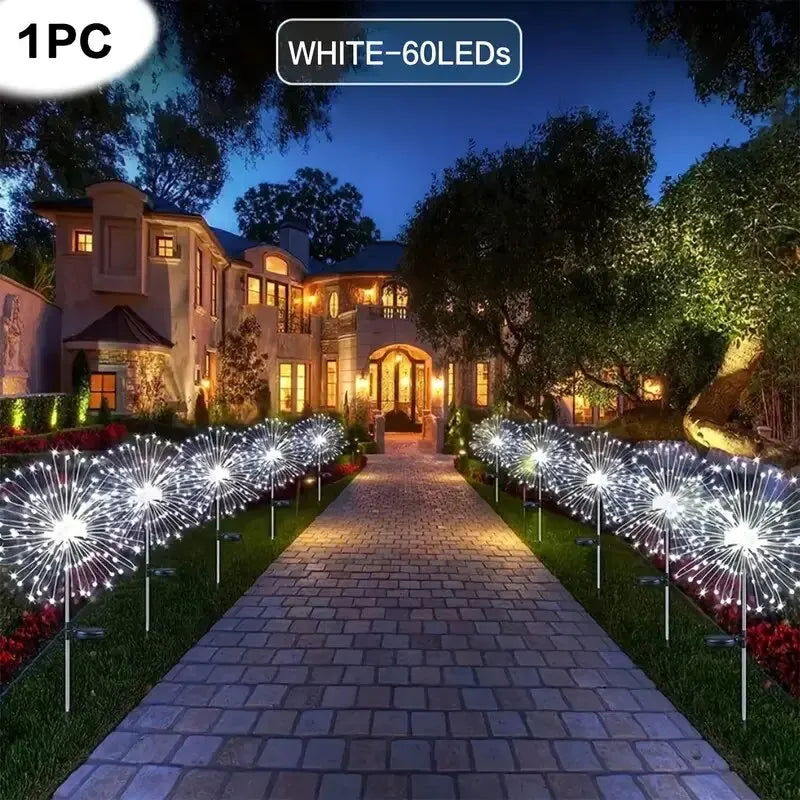 NEW 200LEDs Solar Fireworks Lights Outdoor Waterproof Solar Garden Lights 8 Lighting Modes With Remote Control Decorations Light - Slobuy