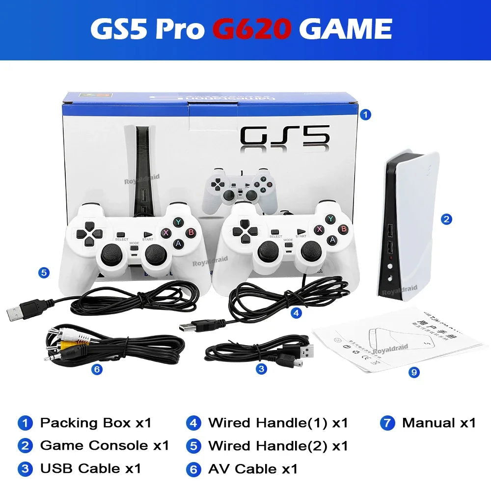 NEW GS5 Pro G620 Video Game Console 8 Bit USB 2 Wired Handheld Game Player 620 Classic Games Retro AV Output TV Gaming Console - Slobuy