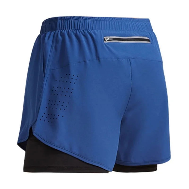 NEW Sport Shorts Men Sportswear 2 In 1 Short Pants Double-deck Beach Bottoms Summer Gym Fitness Training Jogging Running Shorts - Slobuy