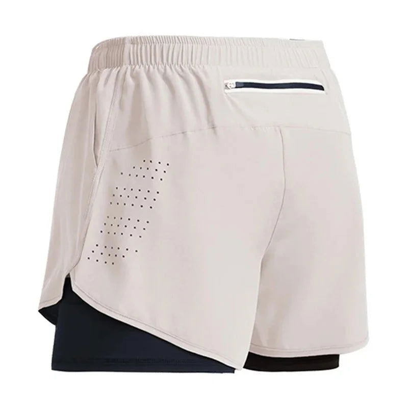 NEW Sport Shorts Men Sportswear 2 In 1 Short Pants Double-deck Beach Bottoms Summer Gym Fitness Training Jogging Running Shorts - Slobuy