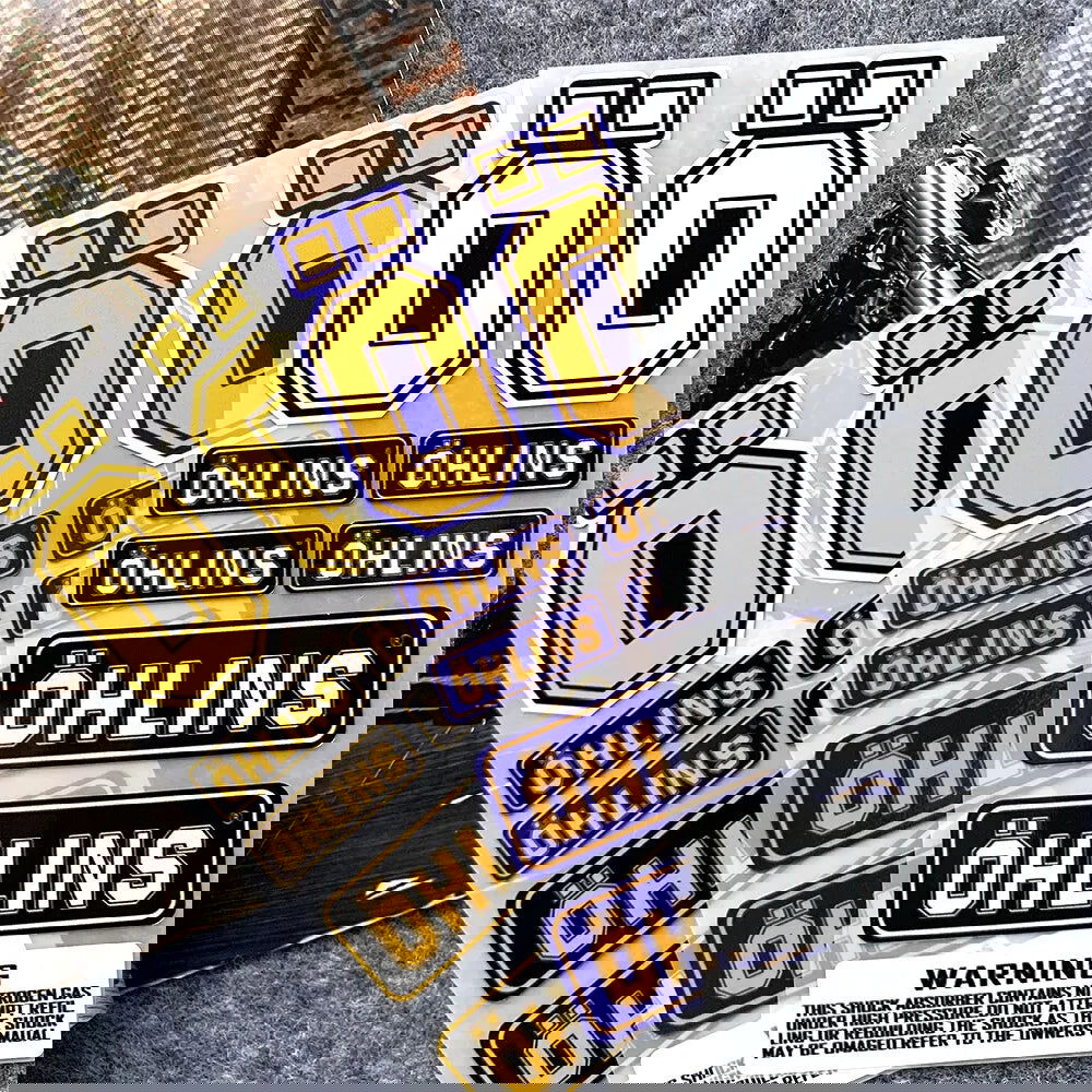 NO.L093 OHLINS Moto Sticker Accessory 3M Highly Reflective Suspension Modification decoration Motorcycle Waterproof Decal - Slobuy