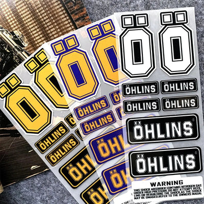 NO.L093 OHLINS Moto Sticker Accessory 3M Highly Reflective Suspension Modification decoration Motorcycle Waterproof Decal - Slobuy