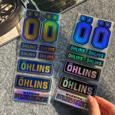 NO.L093 OHLINS Moto Sticker Accessory 3M Highly Reflective Suspension Modification decoration Motorcycle Waterproof Decal - Slobuy