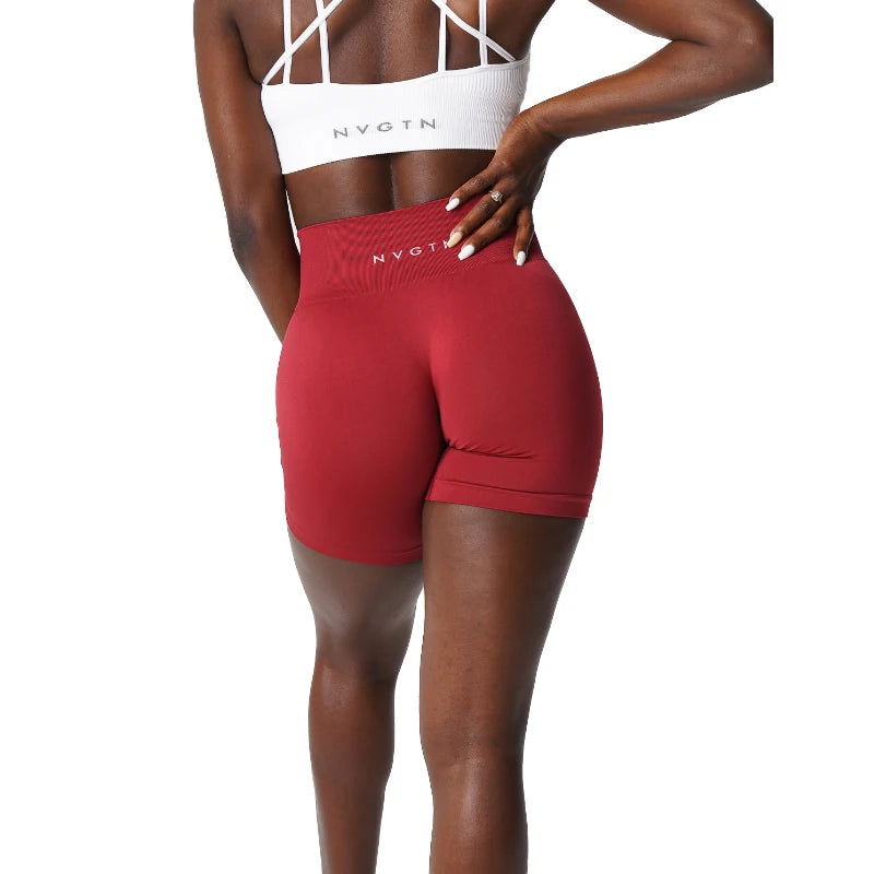 NVGTN Spandex Solid Seamless Shorts Women Soft Workout Tights Fitness Outfits Yoga Pants Gym Wear - Slobuy