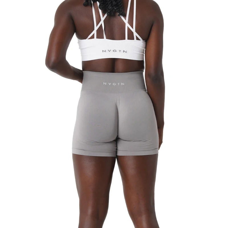 NVGTN Spandex Solid Seamless Shorts Women Soft Workout Tights Fitness Outfits Yoga Pants Gym Wear - Slobuy
