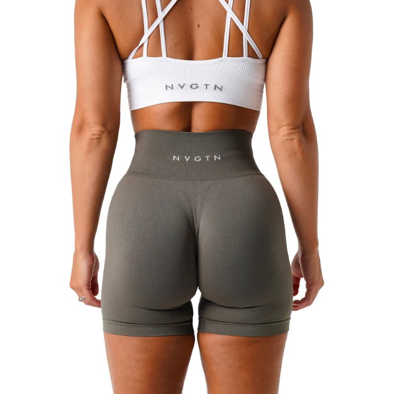 NVGTN Spandex Solid Seamless Shorts Women Soft Workout Tights Fitness Outfits Yoga Pants Gym Wear - Slobuy