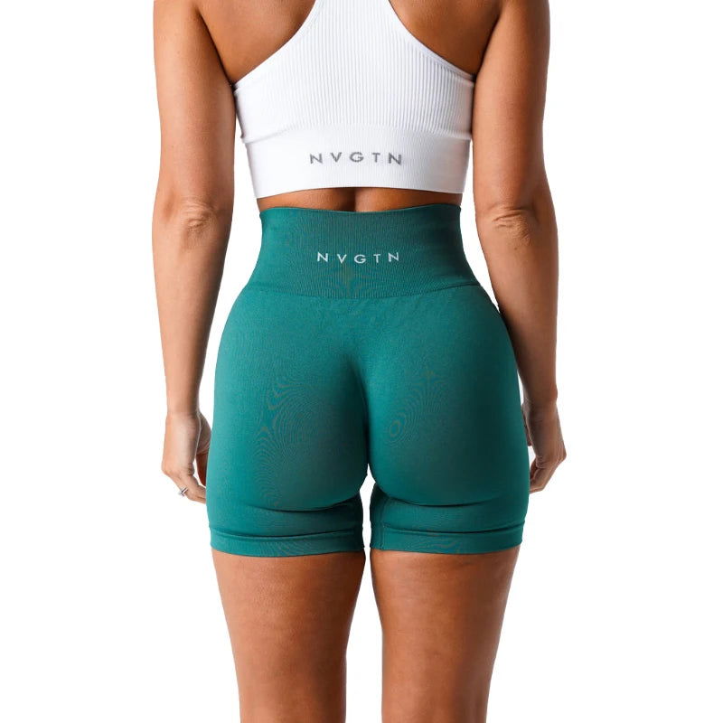 NVGTN Spandex Solid Seamless Shorts Women Soft Workout Tights Fitness Outfits Yoga Pants Gym Wear - Slobuy