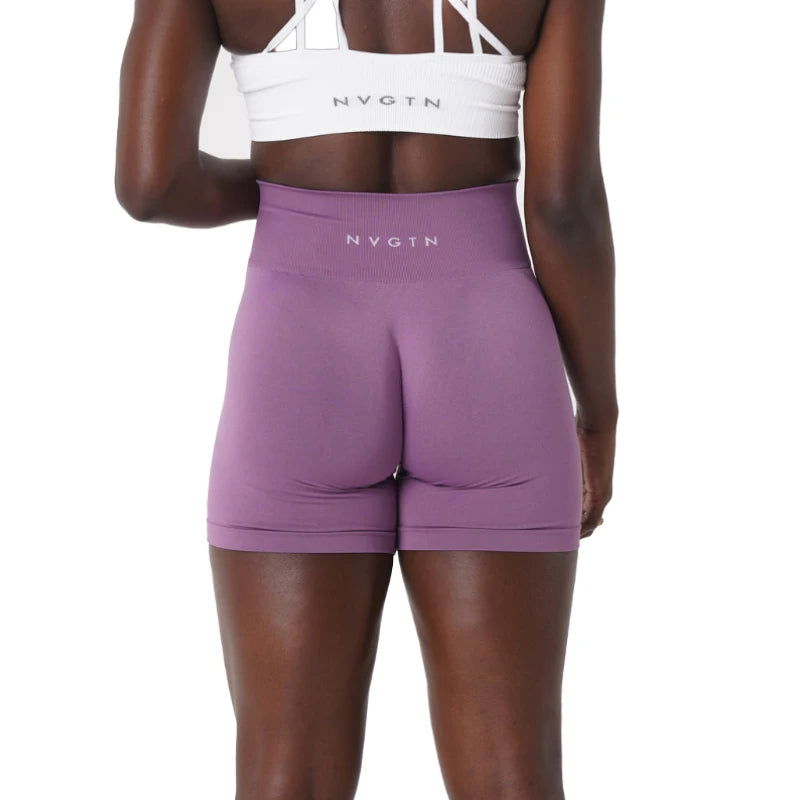 NVGTN Spandex Solid Seamless Shorts Women Soft Workout Tights Fitness Outfits Yoga Pants Gym Wear - Slobuy