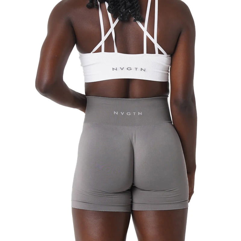 NVGTN Spandex Solid Seamless Shorts Women Soft Workout Tights Fitness Outfits Yoga Pants Gym Wear - Slobuy