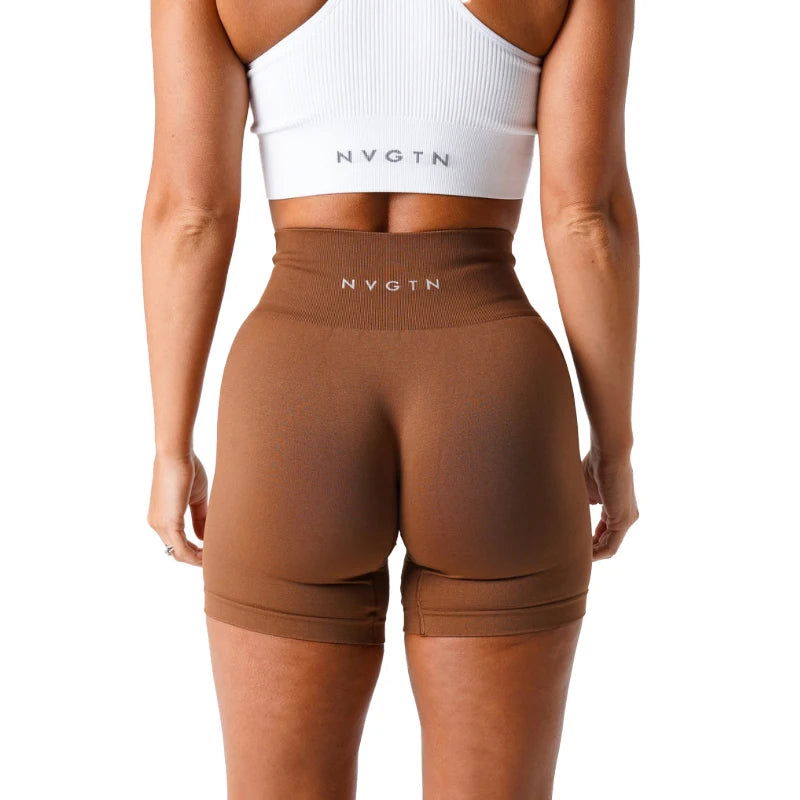 NVGTN Spandex Solid Seamless Shorts Women Soft Workout Tights Fitness Outfits Yoga Pants Gym Wear - Slobuy