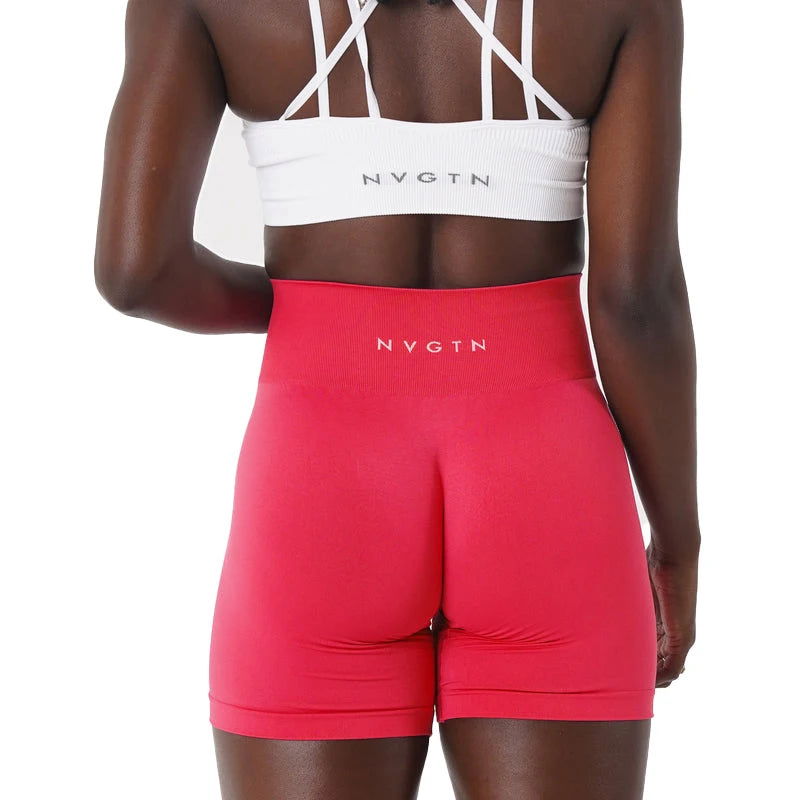 NVGTN Spandex Solid Seamless Shorts Women Soft Workout Tights Fitness Outfits Yoga Pants Gym Wear - Slobuy