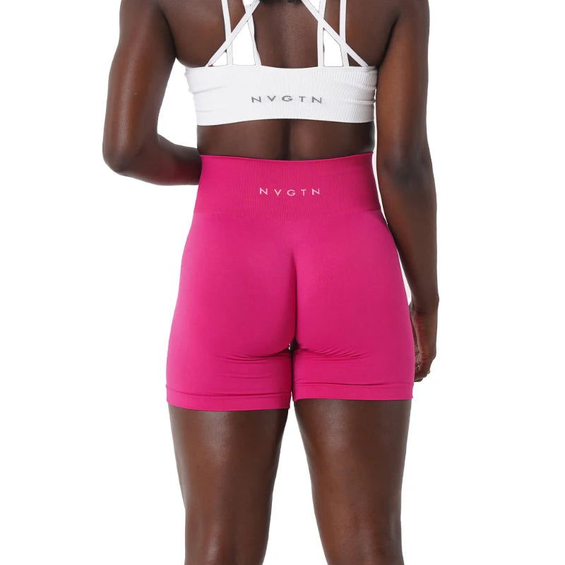 NVGTN Spandex Solid Seamless Shorts Women Soft Workout Tights Fitness Outfits Yoga Pants Gym Wear - Slobuy