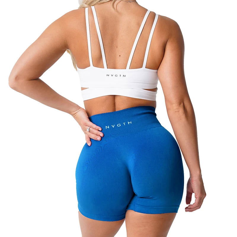 NVGTN Spandex Solid Seamless Shorts Women Soft Workout Tights Fitness Outfits Yoga Pants Gym Wear - Slobuy