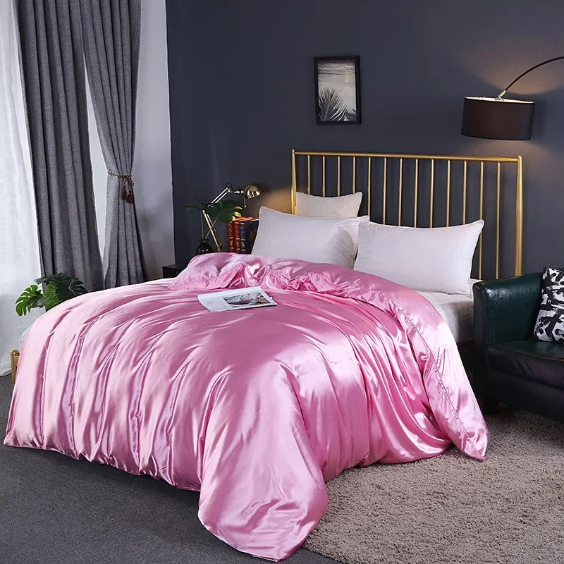 Natural Mulberry Silky Blending Duvet Cover Queen Soft Smooth Quilt Cover Luxury Satin Home King Size Blanket Comforter Covers - Slobuy