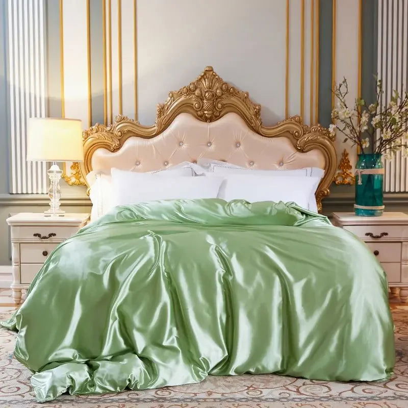 Natural Mulberry Silky Blending Duvet Cover Queen Soft Smooth Quilt Cover Luxury Satin Home King Size Blanket Comforter Covers - Slobuy