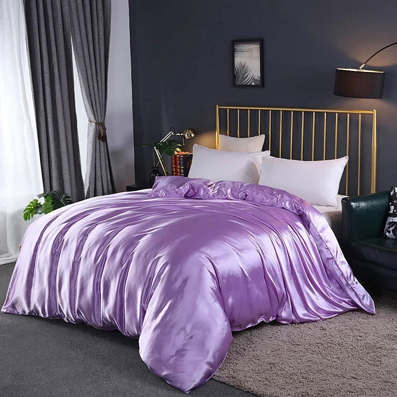 Natural Mulberry Silky Blending Duvet Cover Queen Soft Smooth Quilt Cover Luxury Satin Home King Size Blanket Comforter Covers - Slobuy