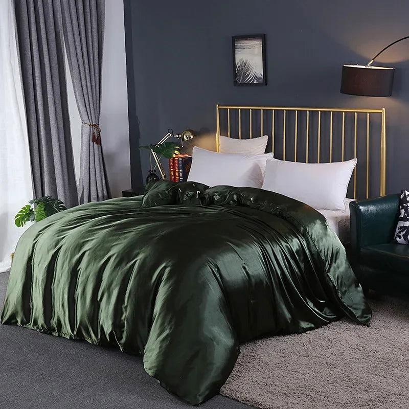 Natural Mulberry Silky Blending Duvet Cover Queen Soft Smooth Quilt Cover Luxury Satin Home King Size Blanket Comforter Covers - Slobuy