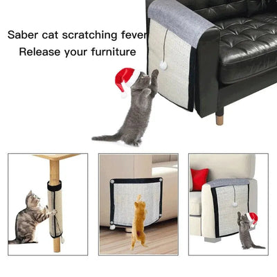 Natural Sisal Cat Scratcher Mat - Protects Furniture and Grinds Claws - Indoor Cat Scratching Pad - Slobuy