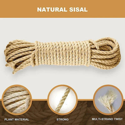Natural Sisal Rope Cat Scratcher Rope Tree Scratching DIY Toy Paw Claw Furniture Protector Scratching Post Cat Accessories - Slobuy