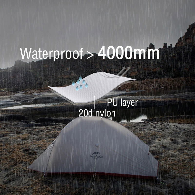 Naturehike 2 Person Camping Tent Ultralight Waterproof Nylon Trekking Tents Hiking Backpacking Shelter Tent Outdoor Travel Tent - Slobuy